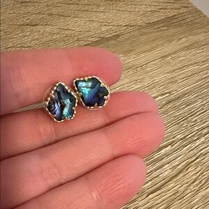 Kendra Scott earrings. Gold with Abalone stone.